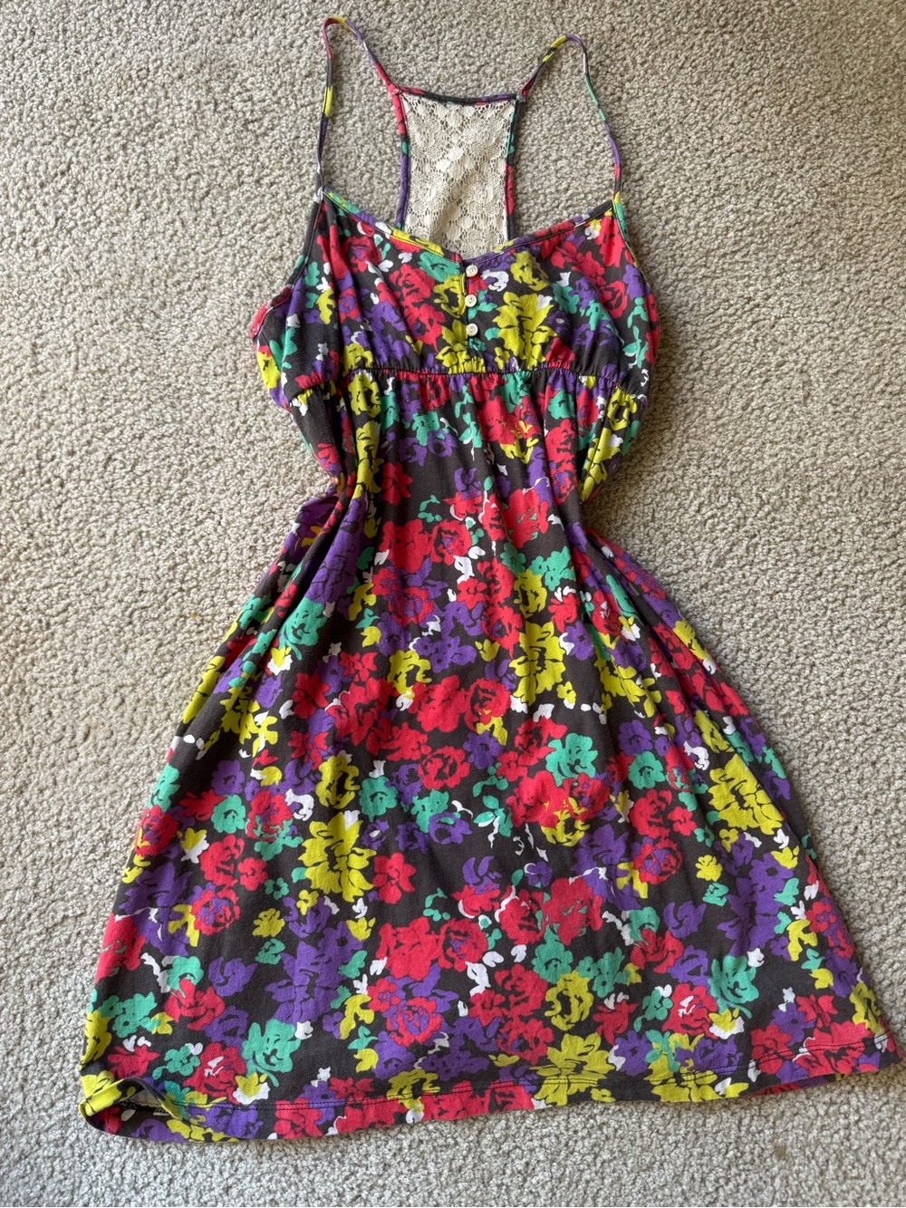 Arizona Jean Company Multicolor Floral Racerback Dress - Y2K sexy fit flare